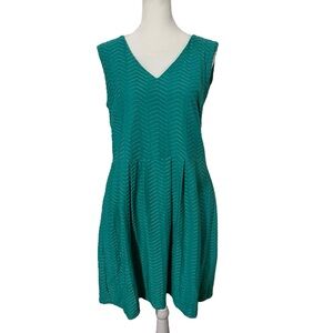 NWOT EnFocus Studio Fit & Flare Textured Teal Dress